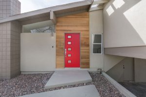 Red front door of 3343 Dakota Way, Las Vegas, NV
